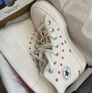 White Valentine Converse
